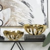 DecMode 16" x 25" Copper Aluminum Drip Accent Table with Melting Design and Shaded Glass Top, 1-Piece
