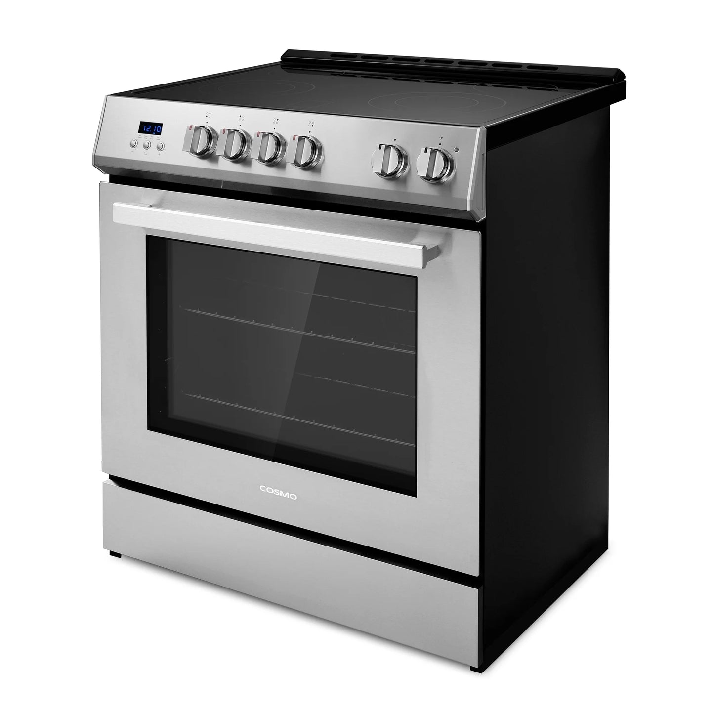 Cosmo 30 in. Stellar Collection 5.0 cu. ft. Electric Range with 4 Burner Glass Cooktop and Convection Oven in Stainless Steel