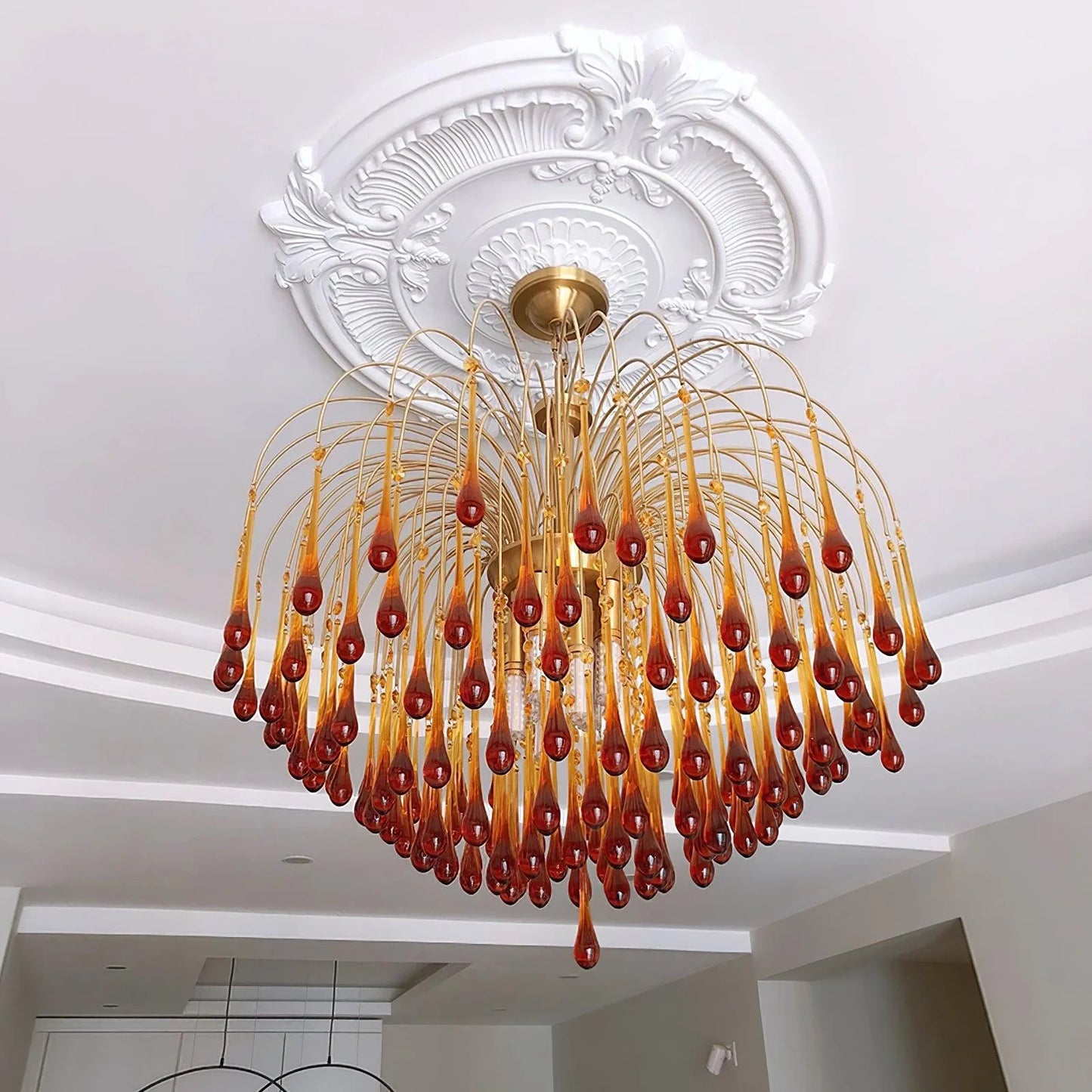 Arturesthome Italian Retro Water Drop French Snot Lamp Light Luxury Glass Chandelier