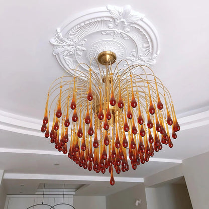 Arturesthome Italian Retro Water Drop French Snot Lamp Light Luxury Glass Chandelier