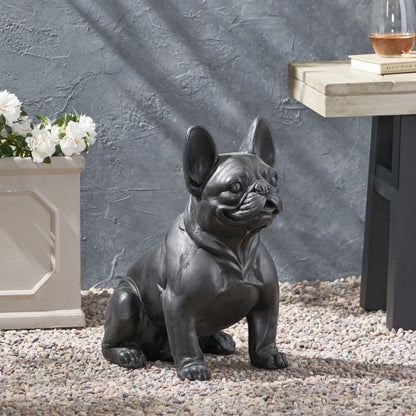 DUOSONG Dog Garden Sculpture Gray Glass Garden & Outdoor Water Fountains