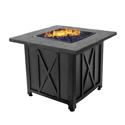 Endless Summer 30,000 BTU LP Gas Outdoor Fire Pit, Blue Fire Glass, Bronze