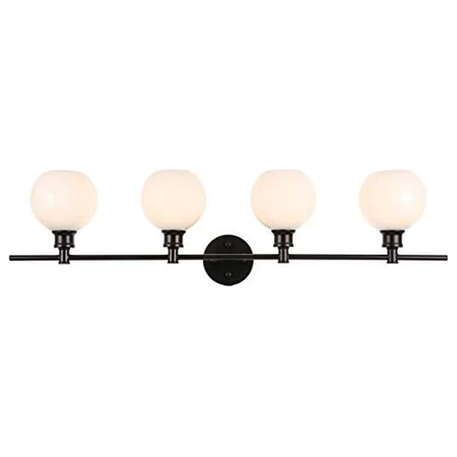 Collier 4 light Brass and Frosted white glass Wall sconce