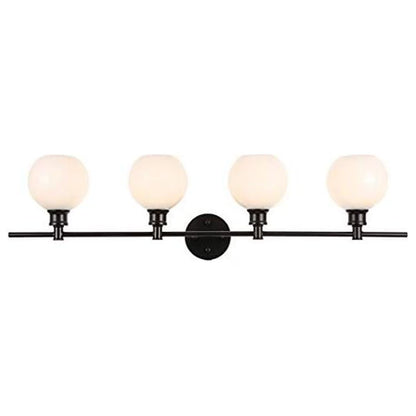 Collier 4 light Brass and Frosted white glass Wall sconce