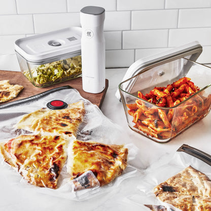 ZWILLING Fresh & Save 7-pc Vacuum Sealer Machine Starter Set, Sous Vide Bags, Meal prep, Airtight Food Containers Glass