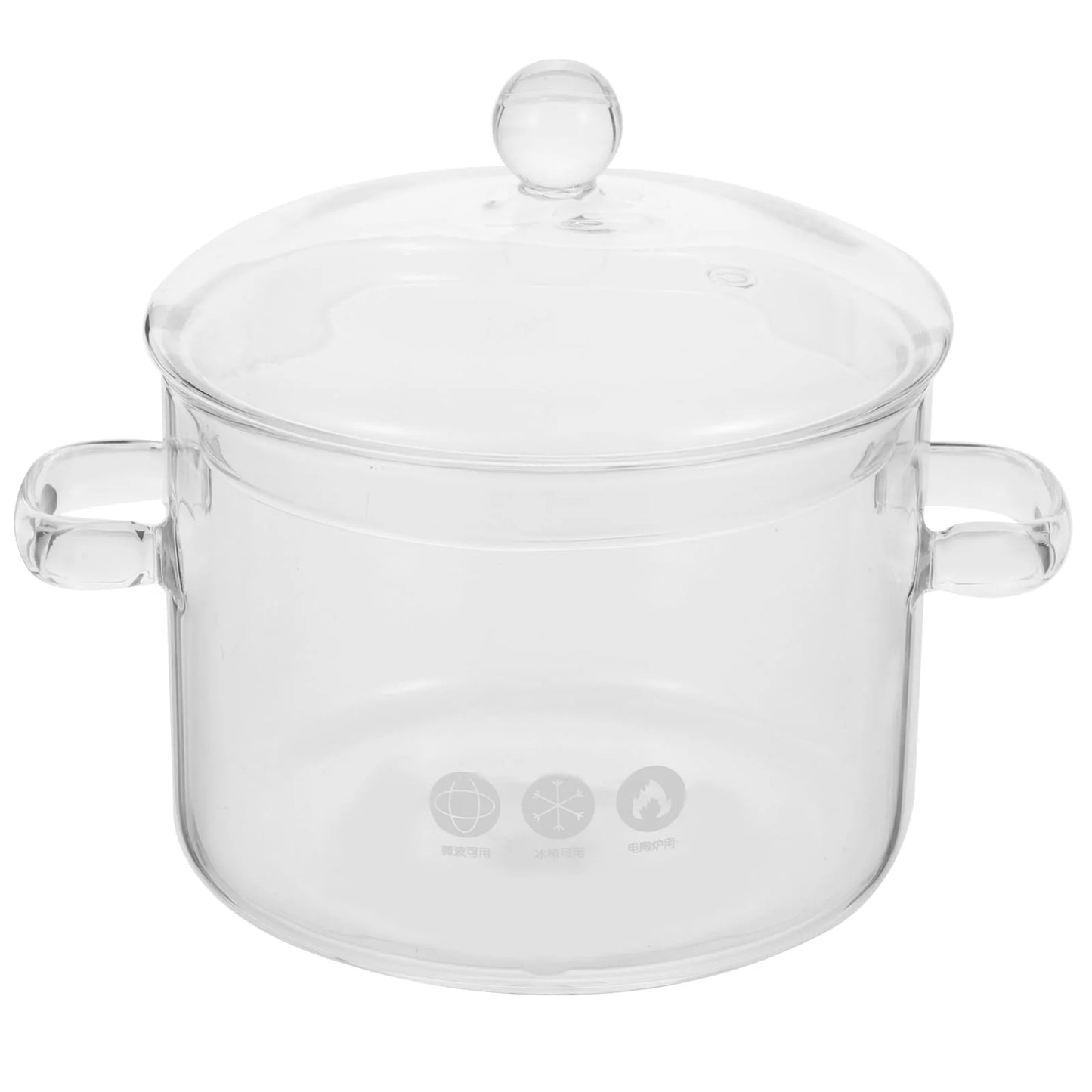 BESTONZON Household High Borosilicate Glass Soup Pot Pot Glass Two-eared Instant Noodle Bowl