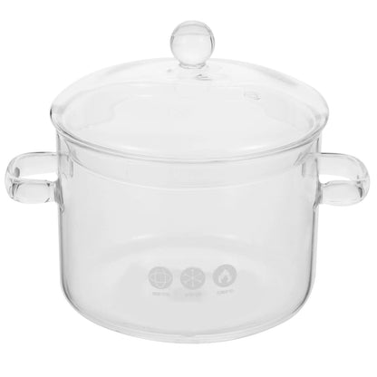 BESTONZON Household High Borosilicate Glass Soup Pot Pot Glass Two-eared Instant Noodle Bowl