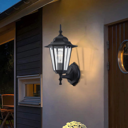 Dark Bronze Outdoor Light Fixture Wall Mount for Porch, House, Doorway, Hallway, Exterior with Seeded Glass Shade