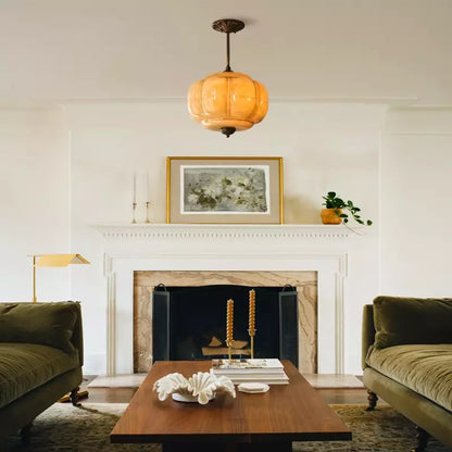Arturesthome Eloise Scallop Milk Glass Semi-Flush Mount Pendant Ceiling Light