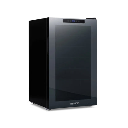 Newair Shadow Series Wine Cooler Refrigerator 24 Bottle, Freestanding Mirrored Wine Fridge with Double-Layer Tempered Glass Door & Compressor Cooling for Reds, Whites, and Sparkling Wine