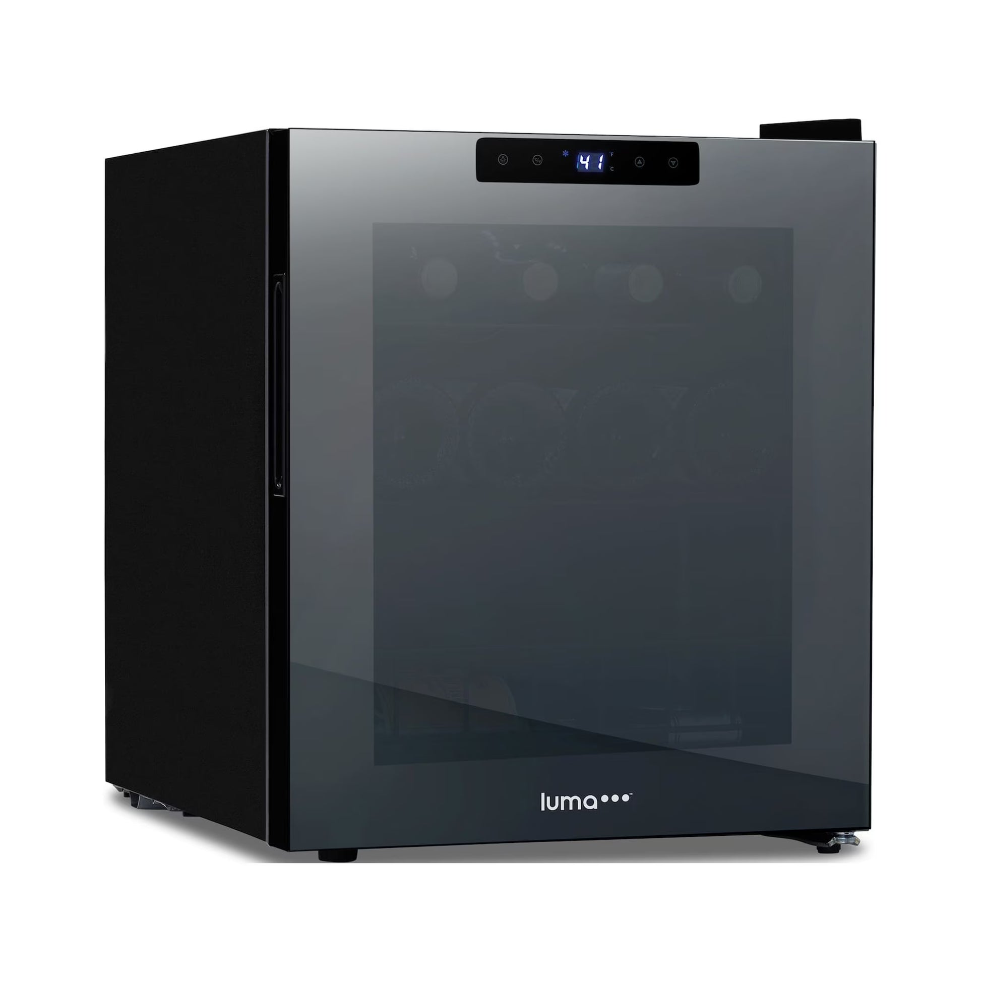 Luma Shadow Series Wine Cooler Refrigerator 16 Bottle, Freestanding Mirrored Wine Fridge with Double-Layer Tempered Glass Door & Compressor Cooling for Reds, Whites, and Sparkling Wine