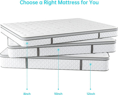 Size Mattress, Serweet 12 Inch Gel Memory Foam Hybrid Mattress in a Box, Fiberglass Free, Breathable Bed Mattress for Cooler Sleep Supportive & Pressure Relief, Medium Firm Feel