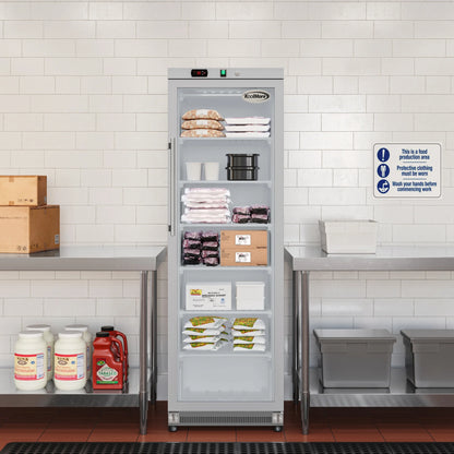 12 Cu. ft. Commercial Freezer with Glass Door in Stainless Steel - Manual Defrost (KM-FMD12SGD)
