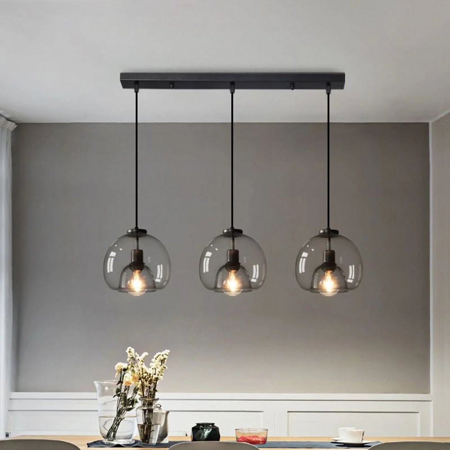 Arturesthome Black Spherical Glass Pendant Light