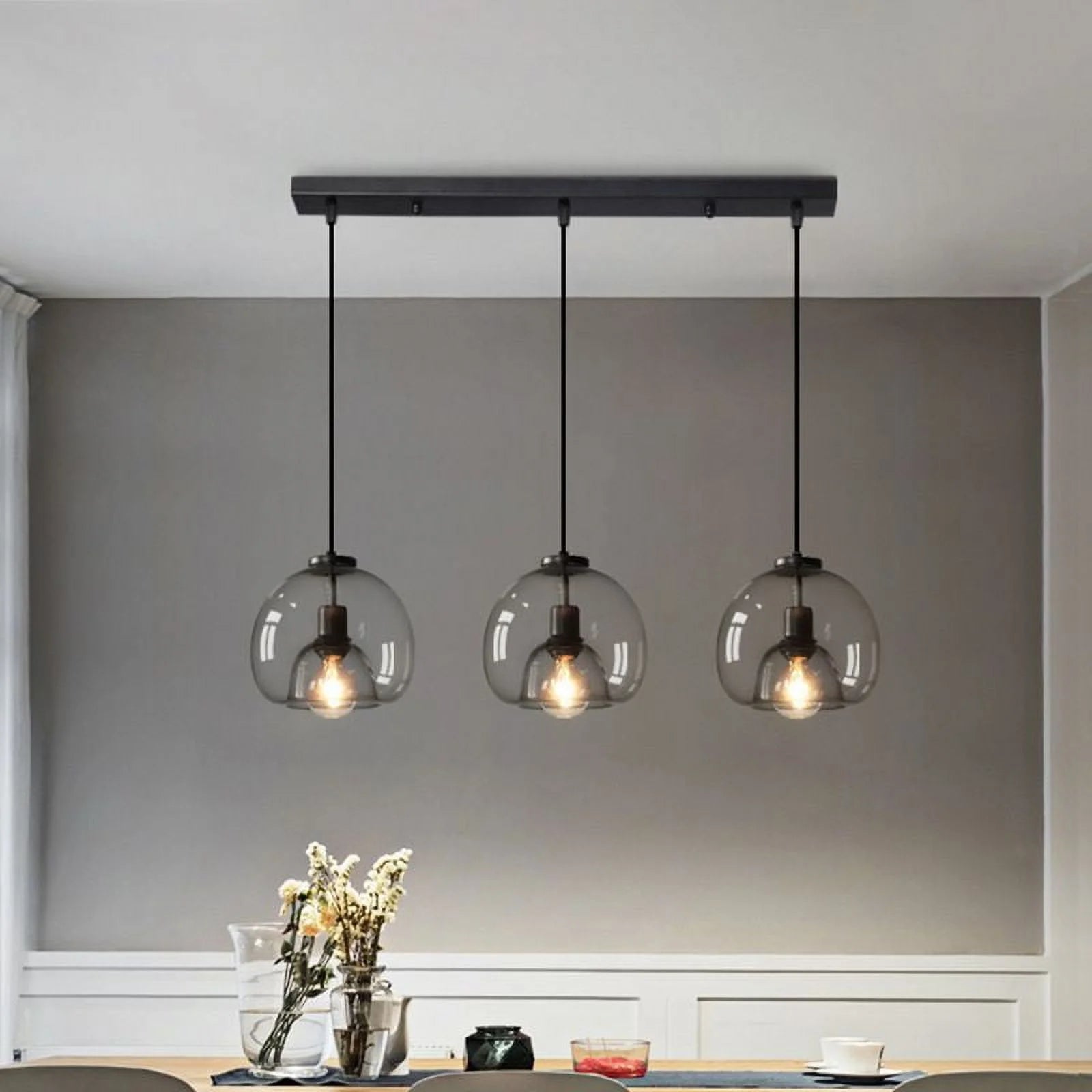Arturesthome Black Spherical Glass Pendant Light