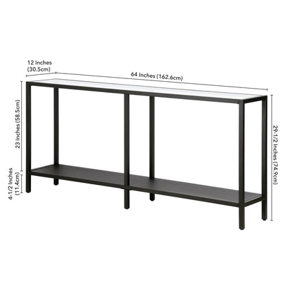 Evelyn& Zoe Contemporary Metal Console Table with Glass Top