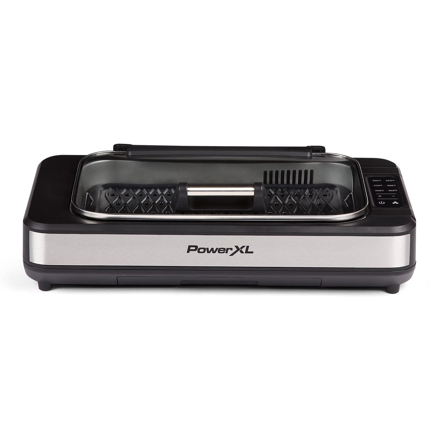 Open Box Power XL Smokeless Grill Elite Plus Indoor Electric Grill with Tempered Glass Lid, Non-Stick, Black