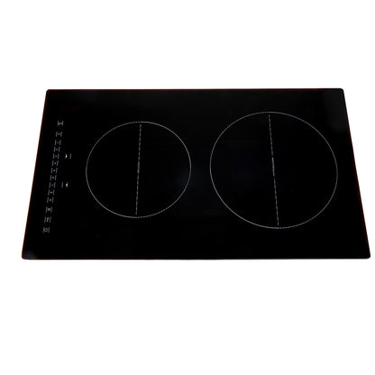 KFFKFF 2 Burner Electric Cooktop, 12 -Inch Built -In Electric Stove Top with 9 Heating Levels and Touch Control, Easy To Clean Ceramic Glass Surface
