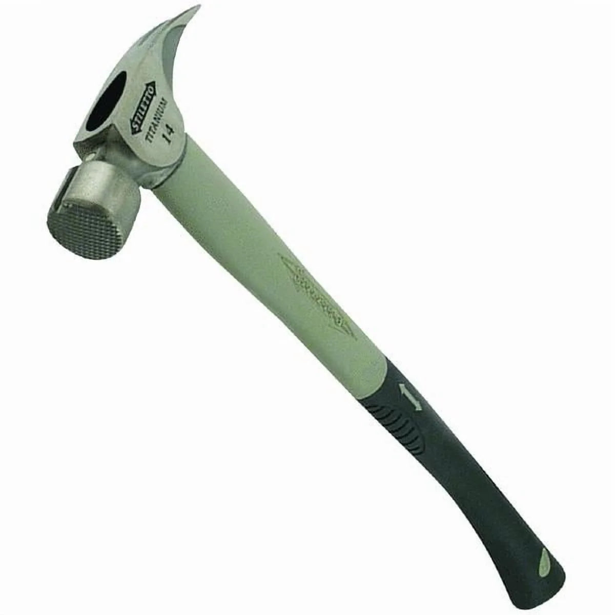Milwaukee TI14MC-F 14 oz Titanium Milled Face Hammer with 18 in. Hybrid Fiberglass Handle