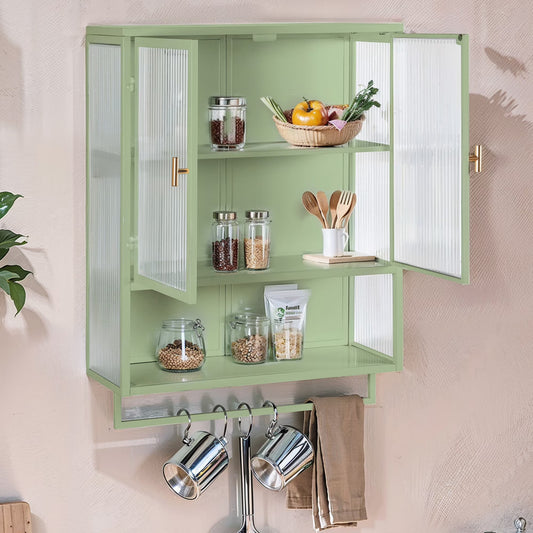 Heyizhuo 23.62" Glass Doors Modern Two-door Wall Cabinet