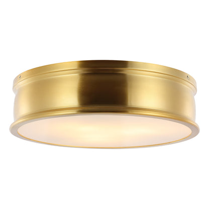 SAFAVIEH Adria 16 in. Modern 3-Light Brass Gold Iron Mount Light with Glass Shade