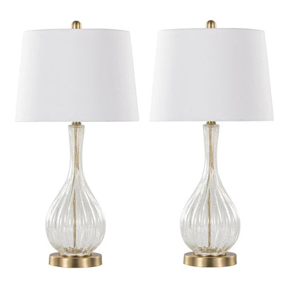 LumiSource Clear Jenny 27" Glass Table Lamp - Set of 2