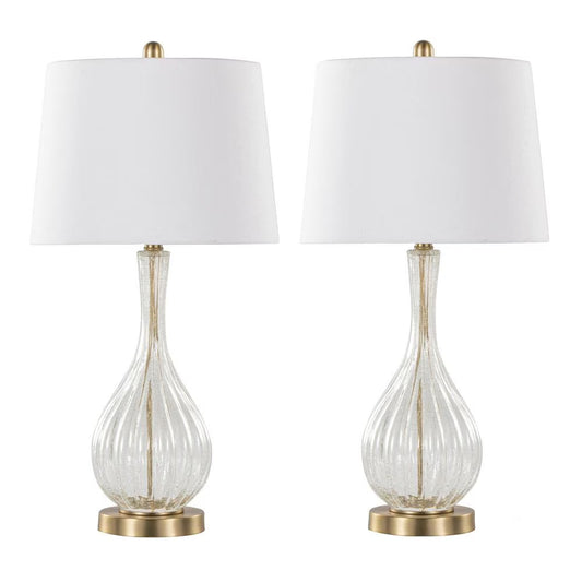LumiSource Clear Jenny 27" Glass Table Lamp - Set of 2