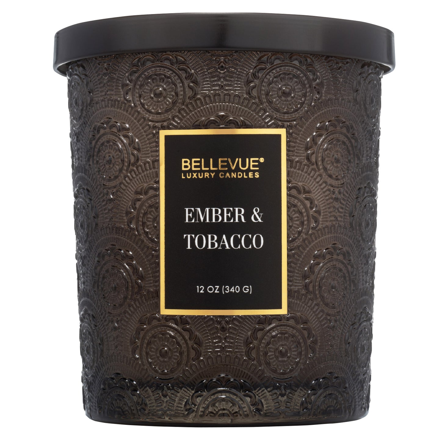 Bellevue Embossed Glass 12 oz. Candle, 4-pack