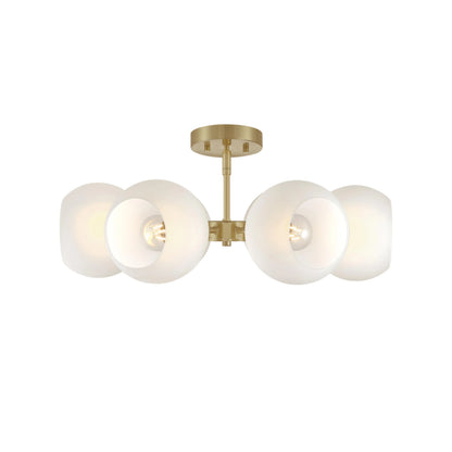 Westinghouse Lighting Dorney Six Light Indoor Chandelier, Champagne Brass Finish, Frosted Glass