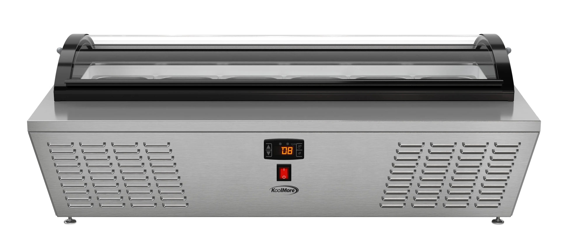 45 in. Countertop Ice Cream Display Freezer with Curved Glass Top and 6 Pans
