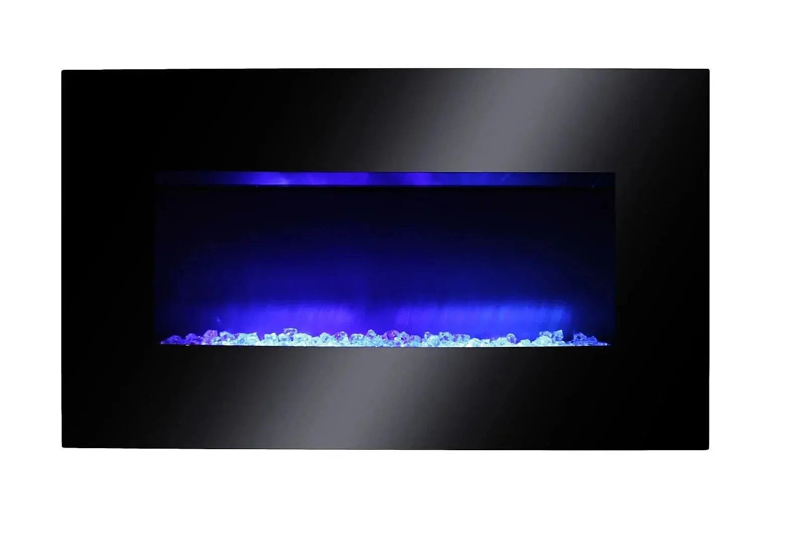 AGL APPLIANCES LLC 38 Inch Electric Fireplace Heater Stove | Tempered Glass Curved Screen with Log or Crystal Effect | Wall-Mounted/Free Standing | Adjustable Brightness with Remote Control