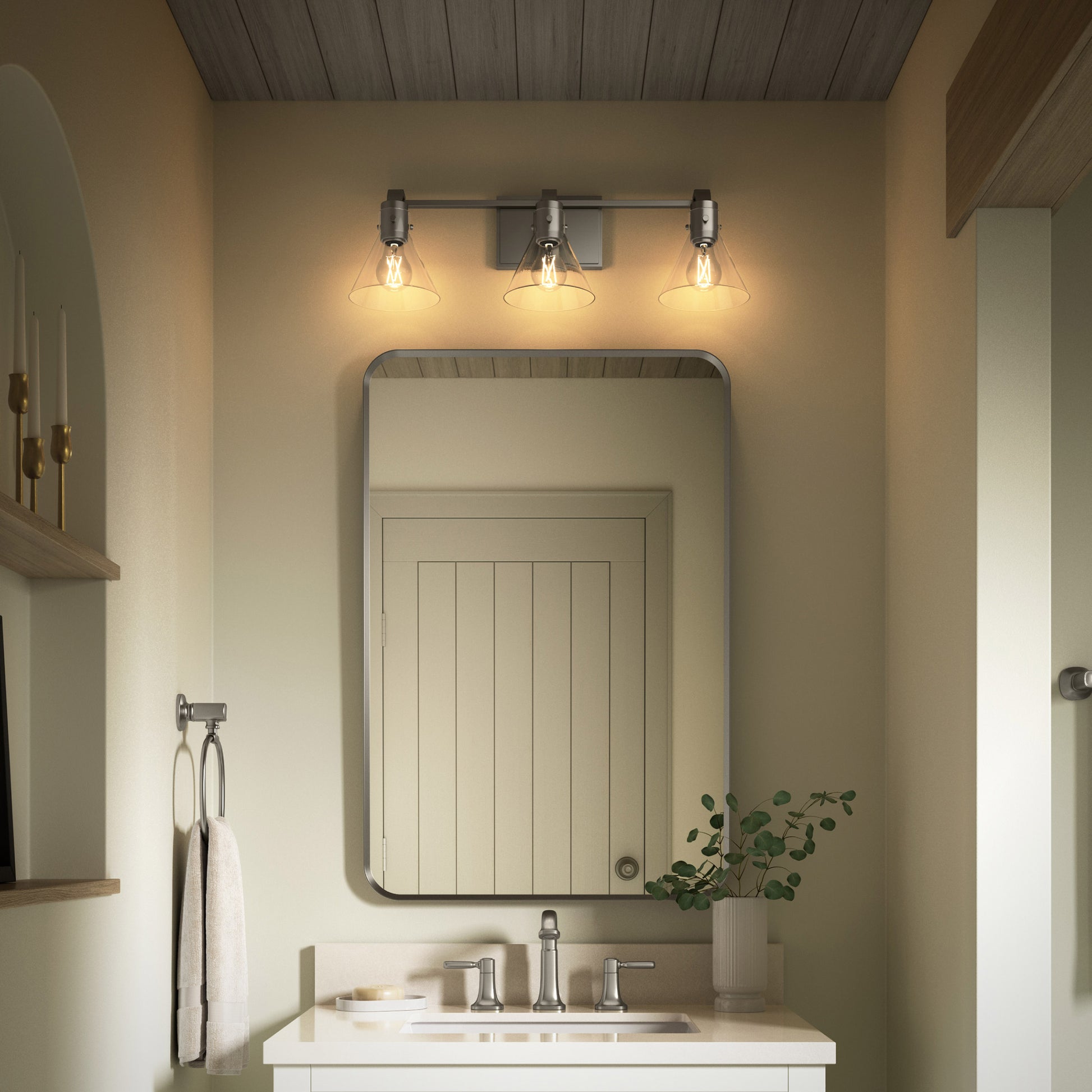 Kohler Orime Three-light Flared Glass Shade Wall Sconce