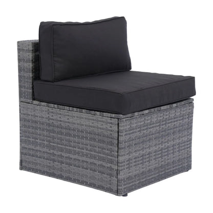 7 Piece Patio Furniture Sets Outdoor Sectional PE Rattan Outdoor Furniture Patio Conversation Set with Cushions and Glass Coffee Table, for Balcony Lawn and Garden, Gray