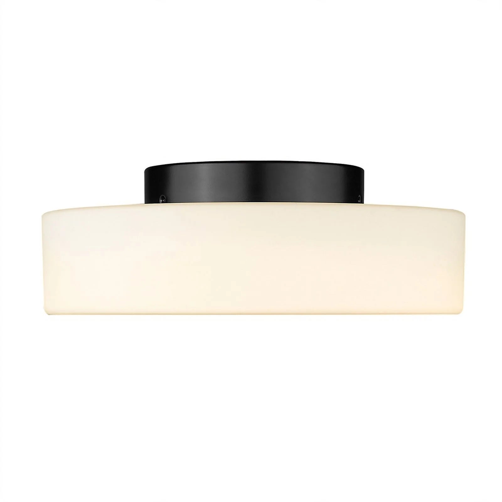 Toli LED Flush Mount in Matte Black and Opal Glass