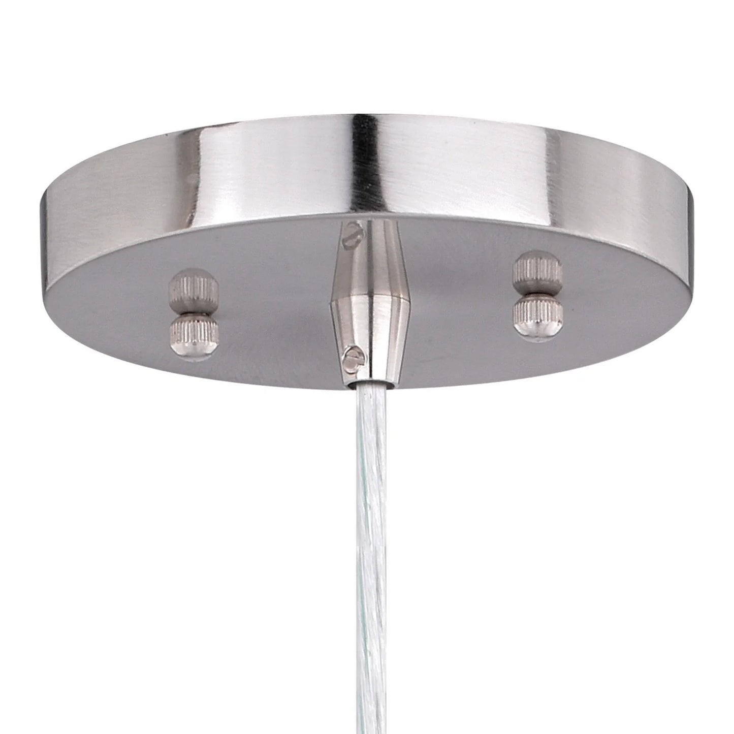 Isley Satin Nickel Mini Pendant Ceiling Light Clear Spun Glass