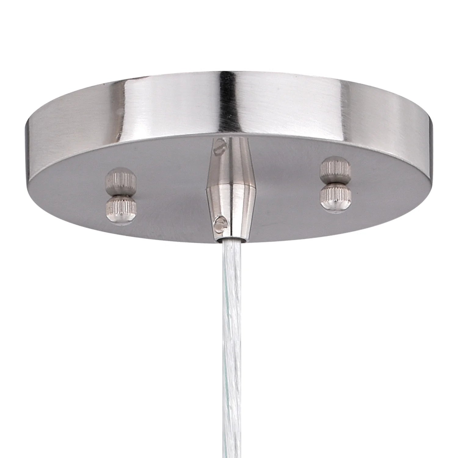 Isley Satin Nickel Mini Pendant Ceiling Light Clear Spun Glass