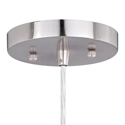 Isley Satin Nickel Mini Pendant Ceiling Light Clear Spun Glass