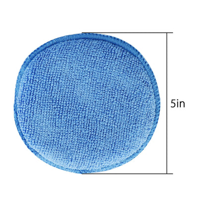 10pcs Microfiber Wax Applicator, EEEkit Ultra-Soft Microfiber Waxing Polish Car Applicator Pads, Foam Sponge Wax Applicator Pads for Cars Vehicle Glass Clean (Blue, 5" Diameter)