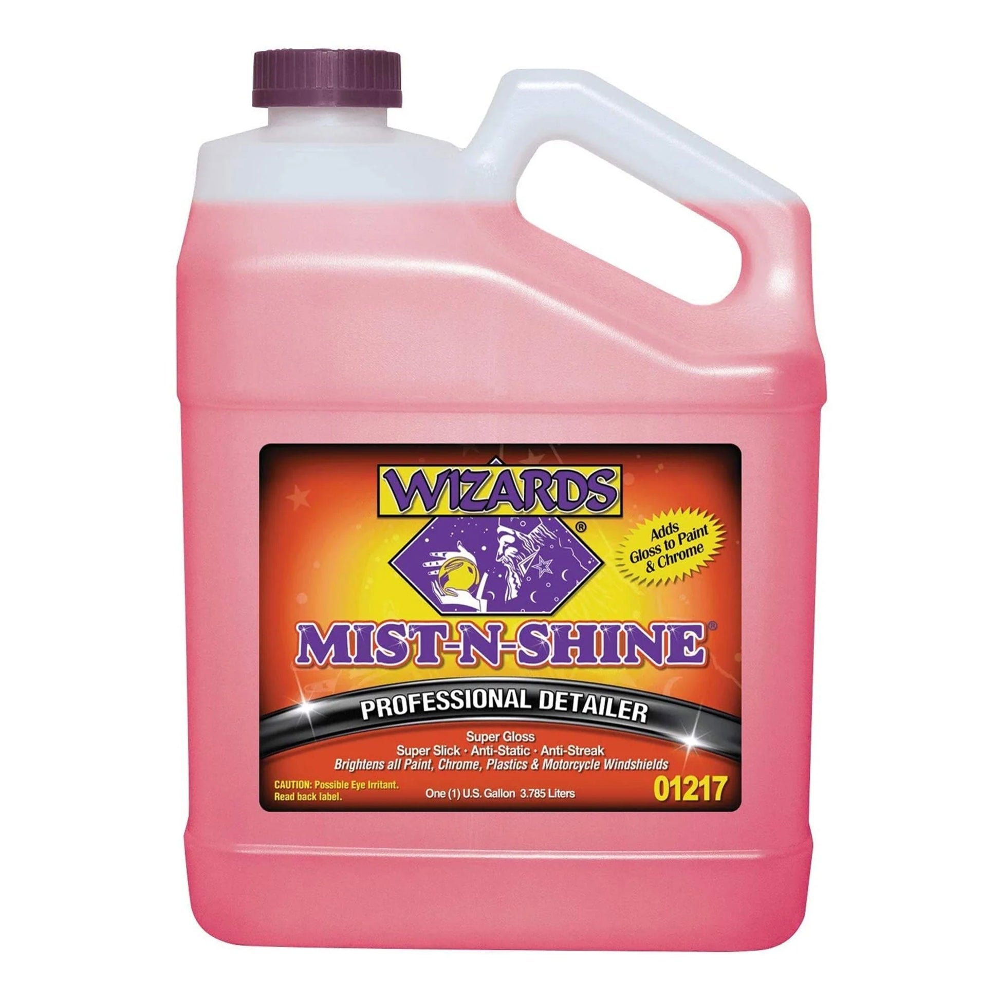 Wizards Mist-N-Shine Professional Detailer - Multi-Use Glass Cleaner and Scratch Remover for Vehicles - Adds Gloss to Paint, Chrome and Glass - 1 Gallon Refill for Spray Bottle -