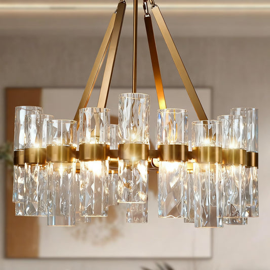 Industrial Style Recycled Tube Glass Chandelier , Dinning Room Chandelier , Living Room Chandlier