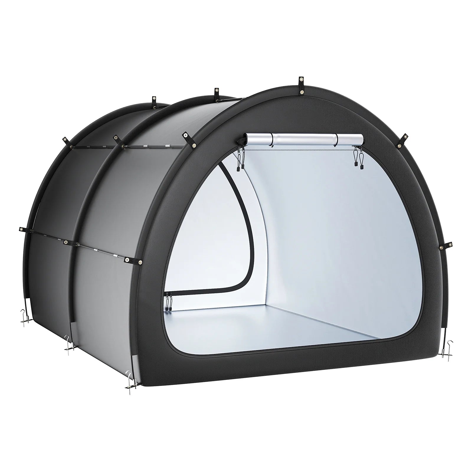 KFFKFF Outdoor Bike Storage Tent, Holds 5 Bicycles, Spacious and Ventilated with Waterproof Design, Durable Fiberglass Frame & Dual Zippers, Suitable for Bicycles