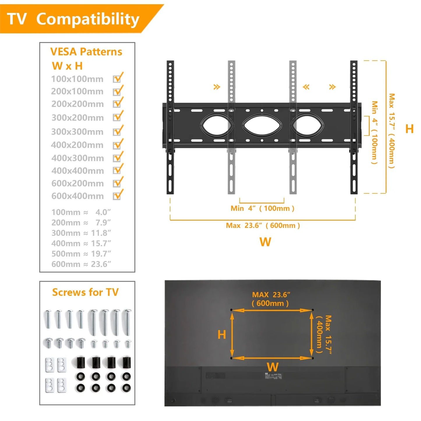 RTVR Modern 3-in-1 Flat Panel TV Stand for TVs up to 75 inch, Black Glass Shelves Table with Swivel Mount
