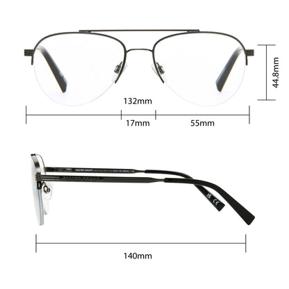 Design Optics by Foster Grant #760 Semi-Rim Aviator Reading Glasses, 3-pack