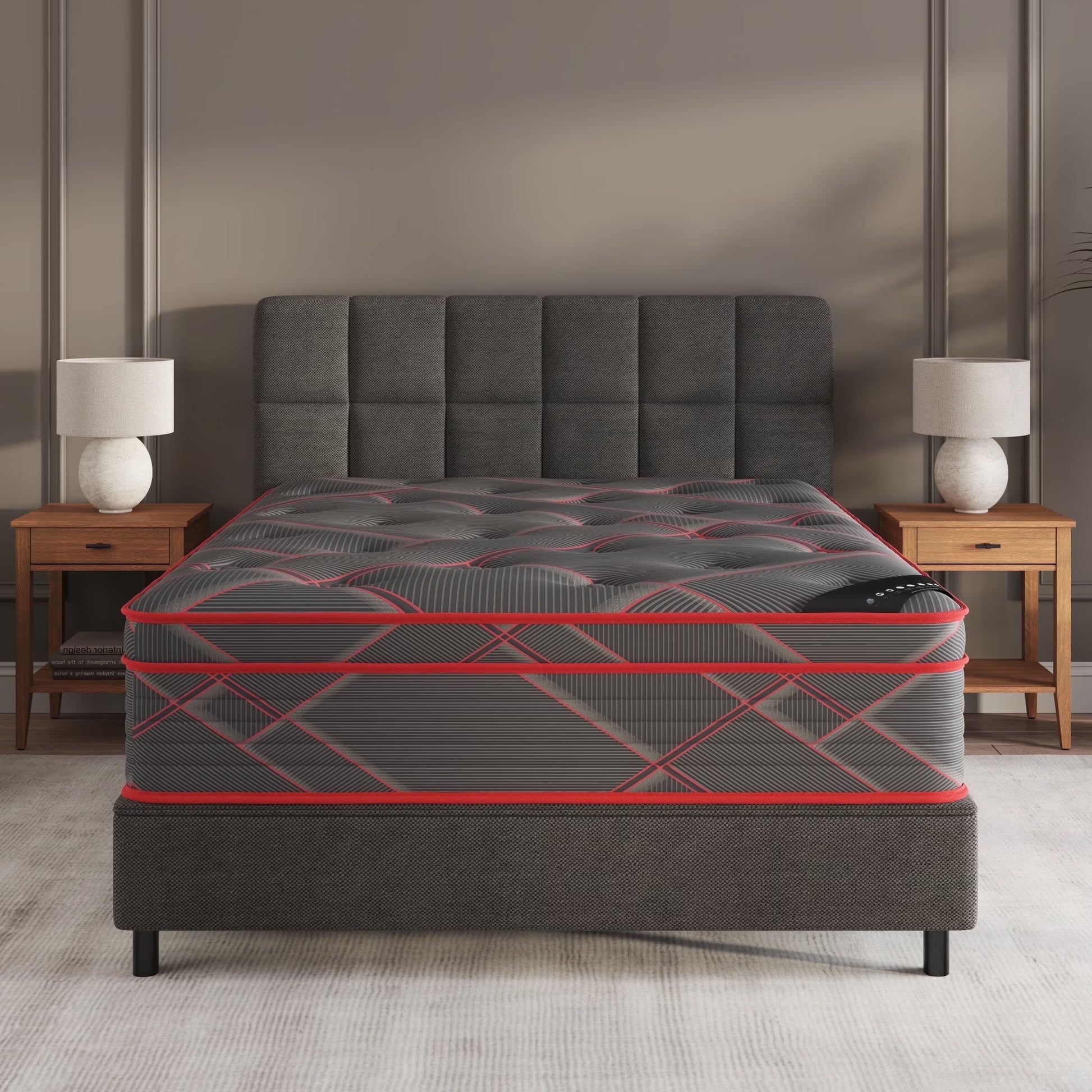 Ottomanson Twin 13" Eurotop Hybrid Mattress, Medium-Firm Memory Foam, Fiberglass-Free, Bed in a Box