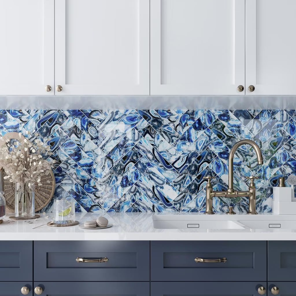 Carnelian 3 in. x 12 in. Glossy Blue Glass Subway Wall and Floor Tile (5 sq. ft./case) (20-pack)