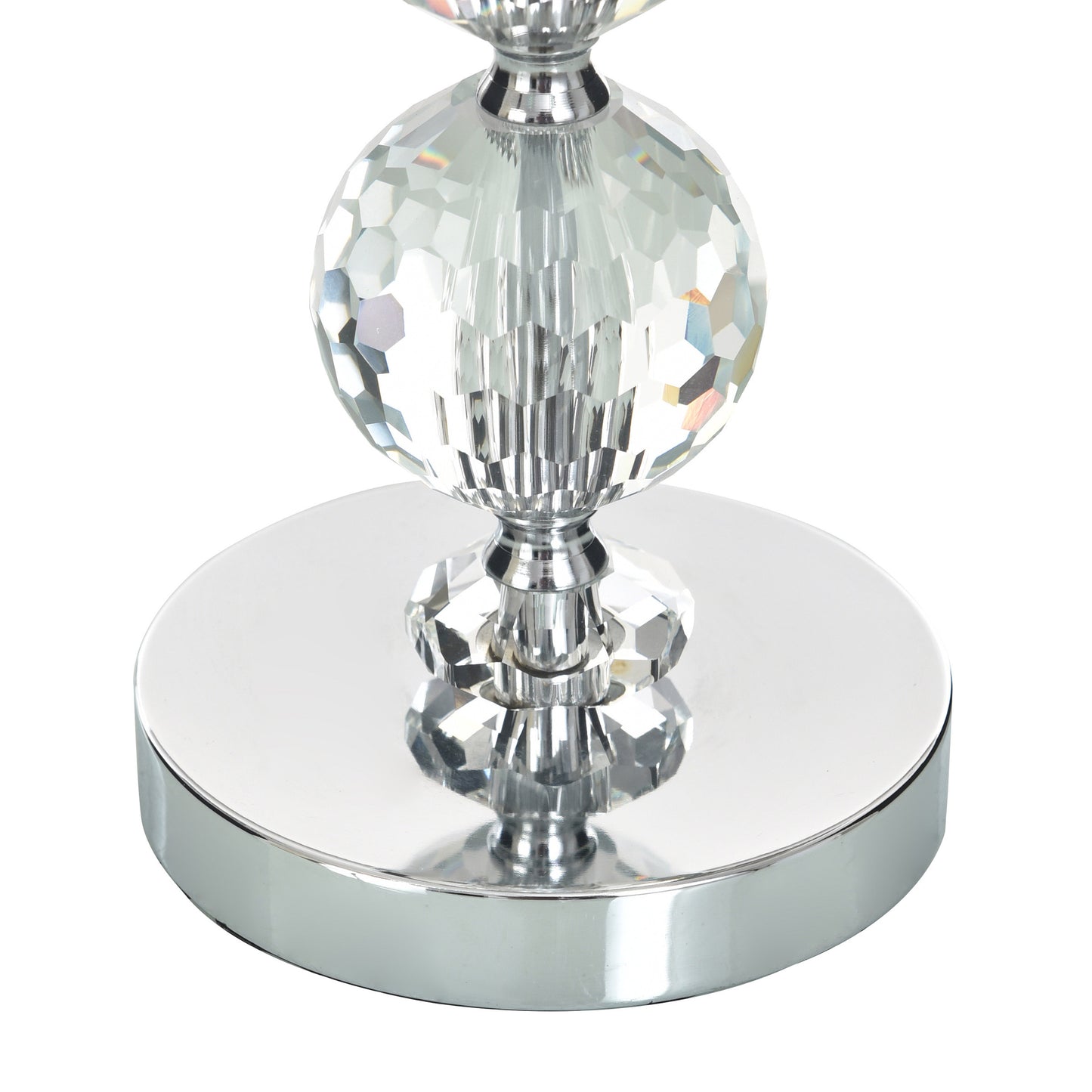 Chrome Finish Crystal Glass Pillar Candleholders, Set of 3