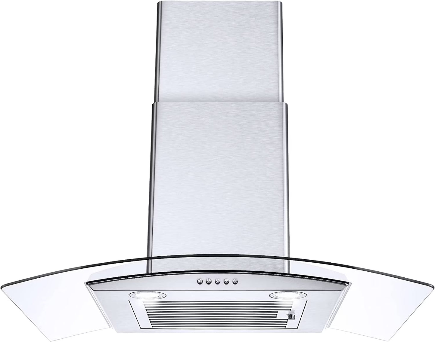 Range Hood 30 inch Convertible Wall Mount Range Hood with Tempered Glass 3 Speed Fan 450CFM