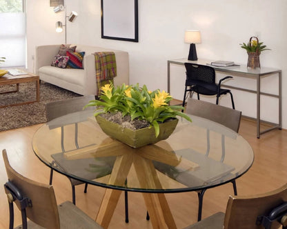 Fab Glass and Mirror Round 0.5-Inch Thick Beveled Polish Tempered Glass Table Top
