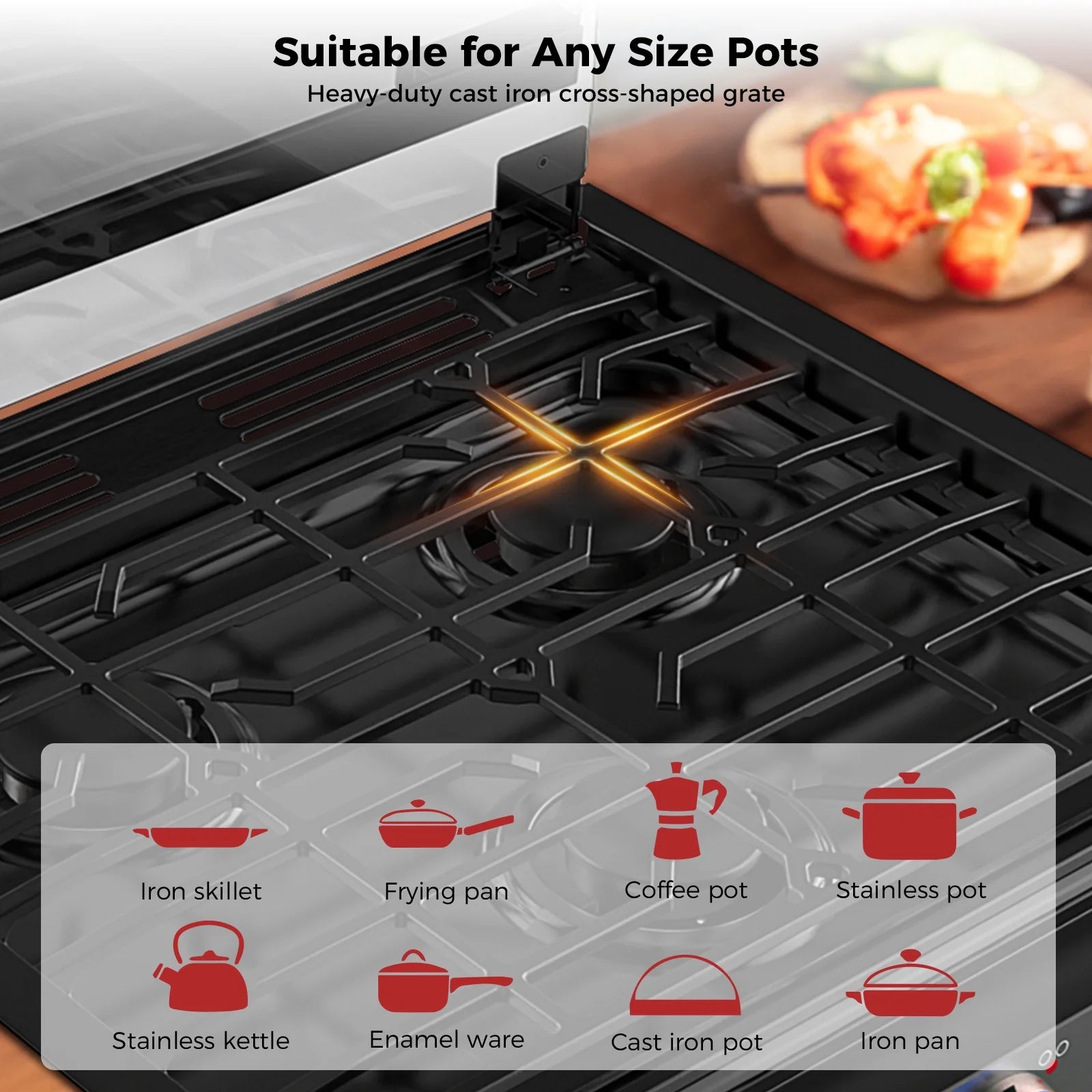 CAMPLUX RV Cooktop 3 Burners Slide-in, Outdoor Propane Cooktop Stove with Tempered Glass Cover, 21 inches Gas Rangetop, 21,000BTU, Black