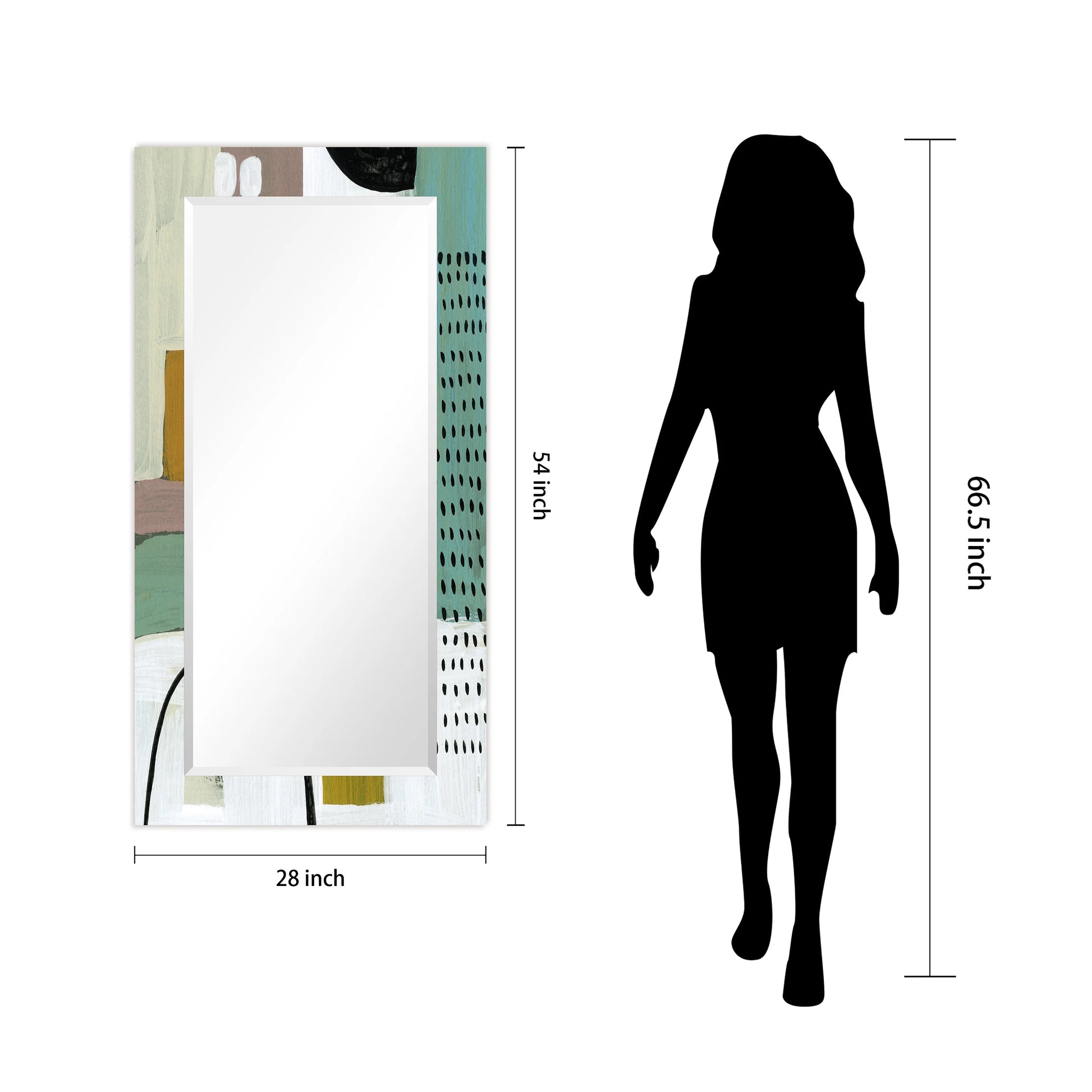 Empire Art Direct TAM-140604-5428 'Introductions'Rectangular Beveled Mirror on Free Floating Printed Tempered Art Glass